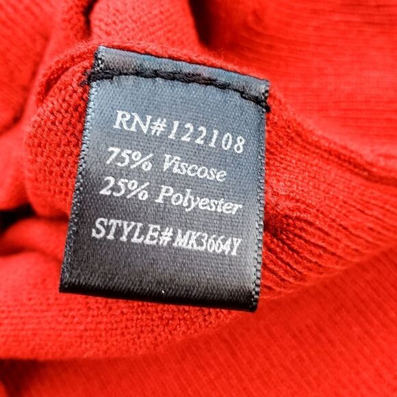 🔥Red Retro Style Short Sleeve Sweater XLarge - Picture 9 of 10